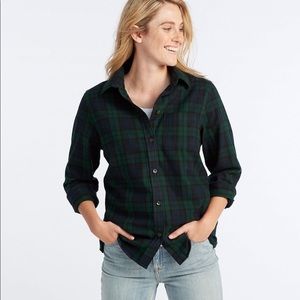 L.L. Bean Womens Scotch Plaid Flannel Shirt Slightly Fitted SIZE 1X